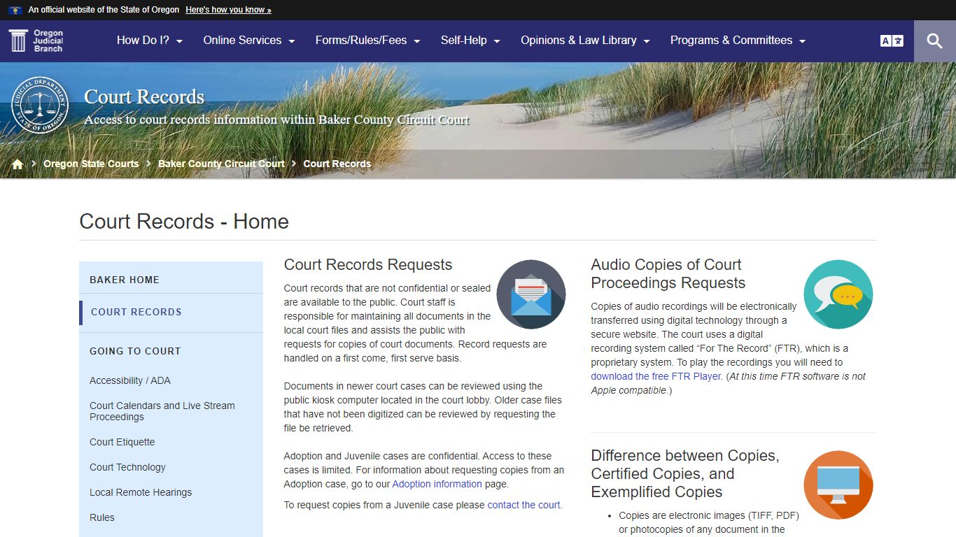 Oregon Judicial Department : Court Records - Home : Court Records ...